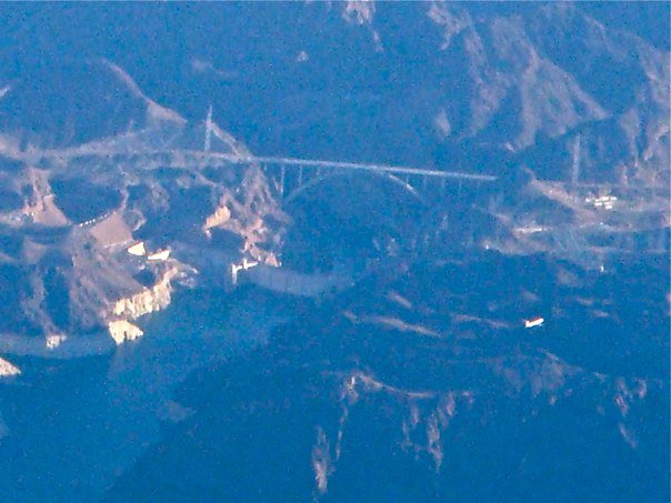 Hoover Dam and the under construction by-pass bridge